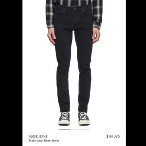 Nudie Lean Dean Black Jeans